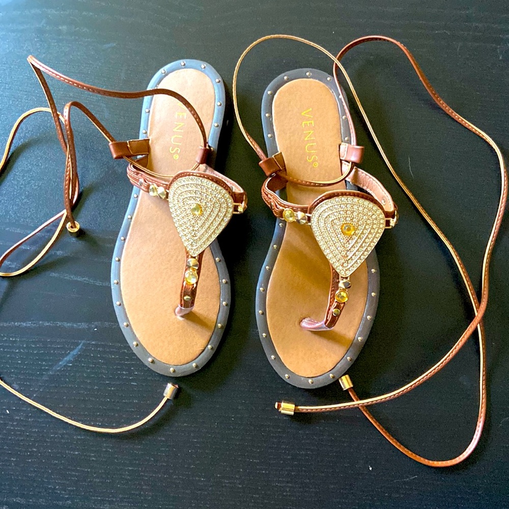Venus ankle strap sandals. Worn for an hour for an event.